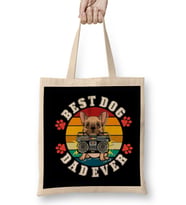 Best Dog Dad Ever Funny Ddj Köpek Bez Çanta Uzun Saplı
