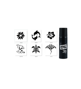 Sevimli Modeller Spray Tattoo Geçici Dövme Yapma Seti Siyah Sprey Dövme
