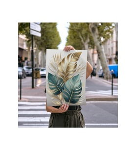 Çerçevesiz Poster, Dijital Baskı, Monstera Deve Tabanı Çiçeği , Ofis Salon Dekorasyon , Poster (Çok Renkli)