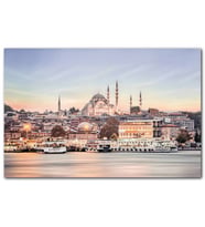 Cakatablo Haliçte Vapurlar ve Arkada Camiler MDF Tablo