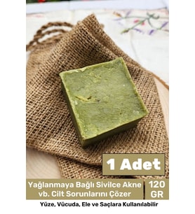 %100 Doğal Güzel Kokulu El Yüz Saç Vücut Cilt Orijinal Bitkisel Siirt Bıttım Sabunu 120G - 1 Adet