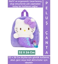 Yeni Sezon Çocuk Genç Kız Gündelik Okul Şık Sevimli Hello Kitty Yumuşak Peluş Sırt Çantası 32X26 Cm