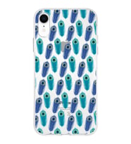 PrintiFy Apple  iPhone XR ile Uyumlu 1mm Slim Fit Nazar Boncuğu 4 Baskılı Şeffaf  Kılıf