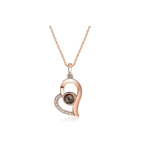 ?Gümüş Rose 100 Dilde Seni Seviyorum Kalp Kolye CSR2180671