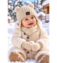 KİTTİ 26150-07 0-18 AY ERKEK BEBEK ATKI BERE ELDİVEN SET