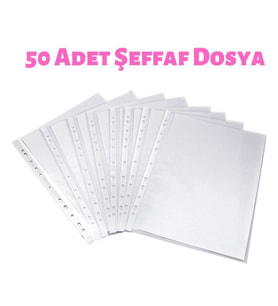 Şeffaf Dosya Delikli A4 Dosya Poşet Dosya 50 Li Paket