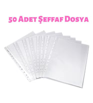 Şeffaf Dosya Delikli A4 Dosya Poşet Dosya 50 Li Paket