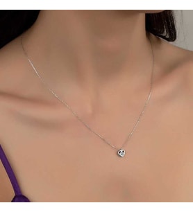 Swarovski Taşlı Gümüş Kalp Bayan Kolye