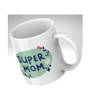 Applucky Super Mom Kupa Baskı Kupa Bardak Anneler Günü (Beyaz)