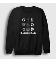 Presmono Unisex Siyah Symbols Radiohead Sweatshirt
