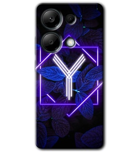 Redmi Note 13 Pro 4G Kılıf HD Desen Baskılı Kılıf - Dark Neon Yaprak Y Harfi