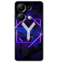 Redmi Note 13 Pro 4G Kılıf HD Desen Baskılı Kılıf - Dark Neon Yaprak Y Harfi