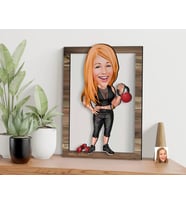 BK Gift Kişiye Özel Kadın Fitness Karikatürlü 3D Ahşap Tablo, Sevgiliye Hediye, Arkadaşa Hediye, Yıl Dönümü Hediyesi, Doğum Günü Hediyesi-1