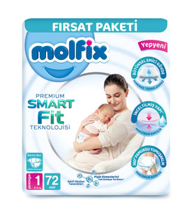 Molfix Bebek Bezi Premium Smart Fit 1 Beden Yenidoğan 72 Adet - Standart