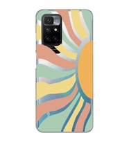 Redmi 10 2022 Uyumlu Güneş Desenli Şeffaf Telefon Kılıfı