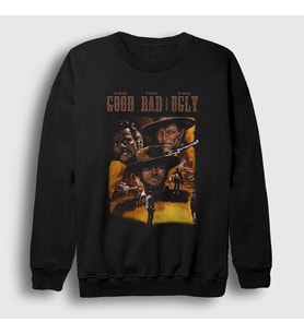 Presmono Unisex Siyah Western Film The Good The Bad And The Ugly Sweatshirt 252641tt