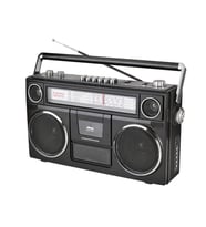 PUXING PX-669BT Büyük Boy Şarjlı Kaset Çalarlı Bluetoothlu Nostaljik FM Radyo (D.Siyah)
