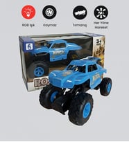 1:18 Ölçek Rock Crawler Off-Road RGB Işıklı Oyuncak Araba (Mavi)