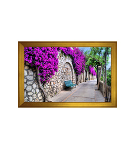 Manzara Temalı Kanvas Tablo 80 x 110 cm Gold Çerçeve