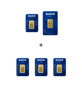 Nadir Gold 24 Ayar 20 Gram Külçe Altın (1 Adet 10 Gram Külçe Altın + 4 Adet 2,5 Gram Külçe Altın )