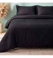Soft Siyah %100 Pamuklu Ranforce Çift Kişilik Nevresim Takımı – 4 Parça