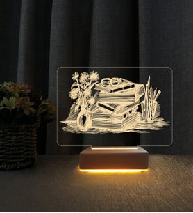 Kitap Seti Tasarımlı Kişiye Özel İsimli 3d Led Masa Lambası Öğretmenler Günü Hediyesi Lamba