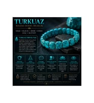 Sertifikalı Turkuaz Firuze Taşı Roleks Model Unisex Doğal Taş Bileklik Misinalı
