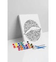 Balina Desenli Mandala Tuval Boyama Seti 40x50 cm