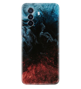 Huawei Nova Y70 Y90 Nova 9 SE  Kılıf Desemli Silikon Red Blue Black Abstact 1386