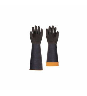 Vento H2-60 Kauçuk Siyah Tırtıklı Asit Eldiveni 60 Cm