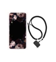 Vivo Y53s Kılıf Resimli Desenli Silikon Boyun Askılı Dark Flowers 1906