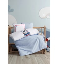 Cotton Box Punch Nakışlı Bebek Nevresim Takımı Miniyo Mavi