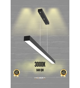 120cm Siyah Kasa Sarı Işık Modern Led Sarkıt Avize, Salon ve Mutfak İçin