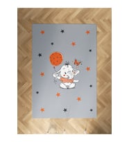 MEKTA HOME BEBEK VE ÇOCUK ODASI Turncu Filli Balon Desenli Halı