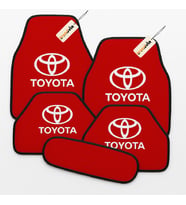 Toyota Logolu 5’li Oto Halı Paspas Takımı – Araca Uyumlu, Estetik ve Konforlu Kullanım (Kırmızı)