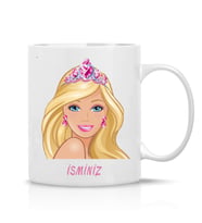 Kişiye Özel İsimli Barbie Kupa Çay Kahve Bardak-1