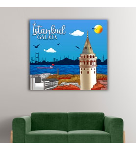İstanbul ve Galata Tasarımlı Kanvas Tablo