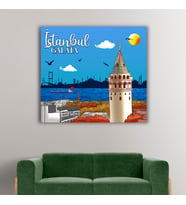 İstanbul ve Galata Tasarımlı Kanvas Tablo