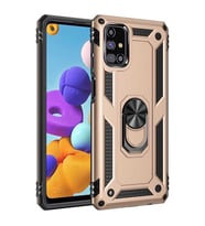 Samsung Galaxy M31S Kılıf Yüzüklü Zırh Tank Vega (Gold)