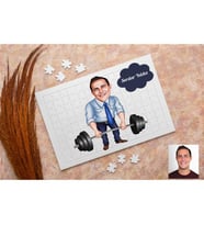 Sporcu Karikatürlü Kişiye Özel Puzzle