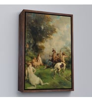 Çerçeveli Eugene Fromentin'in Sentorlar, At Adamlar Tablosu (Beyaz)