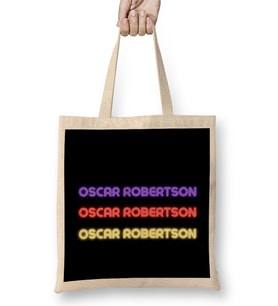 Oscar Robertson- Basketball gifts Vintage Retro Rainbow Quotes For BOYS AND Dad Bez Çanta Uzun Saplı