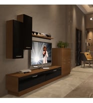 Decoraktiv Eko 6B Slm Dvd Tv Ünitesi Tv Sehpası - Ceviz Siyah (Siyah - Ceviz)