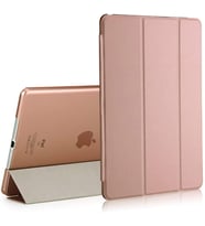 Apple iPad 9.7 2018 Fuchsia Smart Cover Standlı 1-1 Kılıf (Rose Gold Altın)