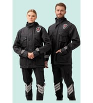 Kışlık İş Güvenliği Kabanı Reflektörlü Mont Kıyafeti Kaban Havalara Modeli (Füme)