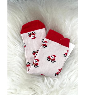 Yılbaşı Temalı Bej Noel Baba Çorap