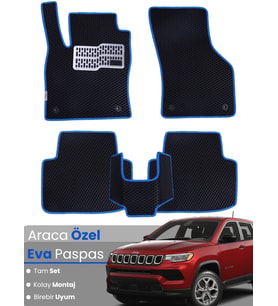 JEEP COMPASS (2017-2025) Uyumlu EVA Paspas Tam Set–Araca Özel,Kolay Montaj,Su Geçirmez