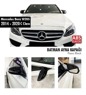 Mercedes W205 Yarasa Ayna Kapağı Piano Black Parlak Siyah