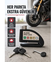 Titreşim Sensörlü Alarmlı Motosiklet Disk Kilidi 14mm Çelik Çift Kilitleme