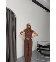 ?Yeni Sezon  & New Season ?  Summer Collection Ağaç Kabuğu Basic Takım (Kahverengi)